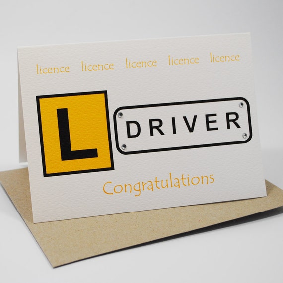 Congratulations Licence Card L Plate Driver Plate Yellow