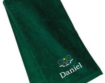 Tennis, Towel, Custom Sports Towels, Tennis Towels Personalized, Tennis Banquet Towels, Tennis Gifts, Embroidery, Gifts for Him