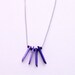 Violet purple necklace Handmade geometric minimalistic modern wood necklace for her / Fashion idea under 10 / Long original unique necklace