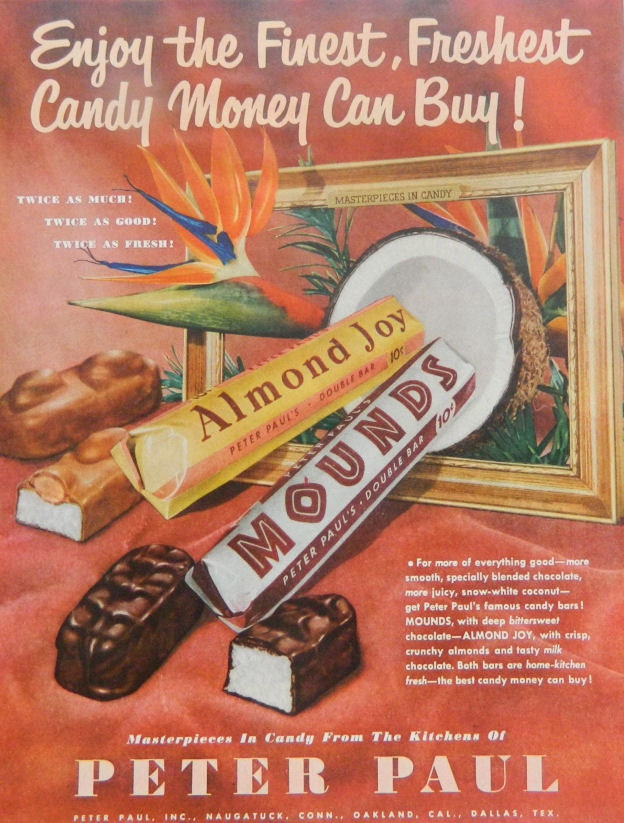 Candy Bar Advertising Peter Paul Almond Joy by DustyDiggerLise