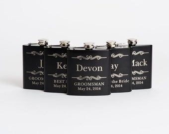 Groomsmen Gift, Flask, Stainless Steel Flask, Personalized Best Man Gift, Wedding Party Gift, Flasks