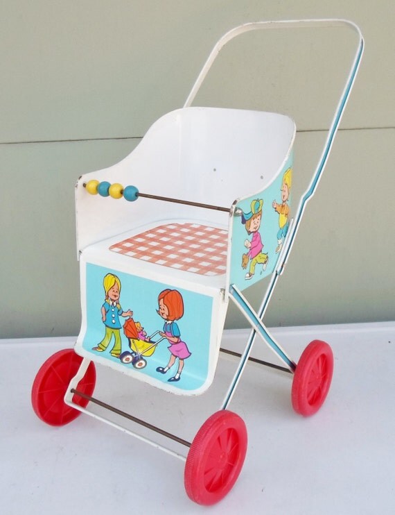 Vintage Ohio Art Metal Child's Doll Stroller by alsredesignvintage