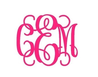 2 Inch Monogram, Monogram Phone Decal, Custom Vinyl Decal, Cell Phone Monogram Decal