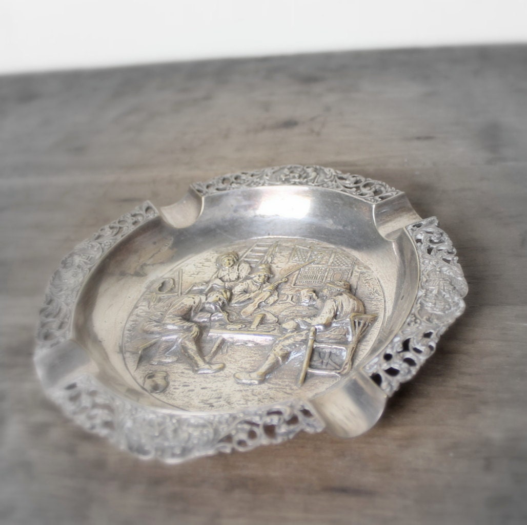 sterling silver plated ashtray silver home decor Sweet Lake