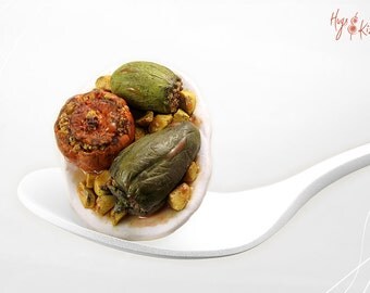 Dollhouse Miniature Gemista, Traditional Greek Food, Stuffed Vegetables Miniature, Dollhouse Scale food,Mediterranean Food Miniature,Polymer