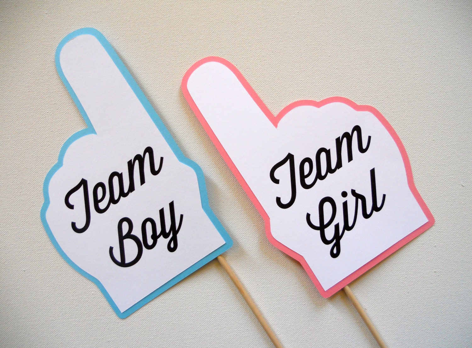 Team Boy and Team Girl Finger Photo Booth Props . Team Boy and