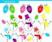CIJ SALE - Cute Christmas Clip Art - Adorable Snowman Clip Art - Digital Christmas Clipart - Cute, Ornaments, Winter Il_170x135