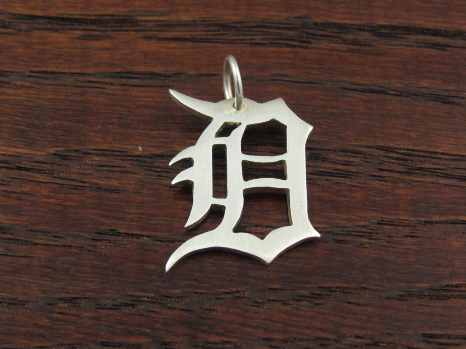 Old English D pendant Silver D pendant Letter D pendant
