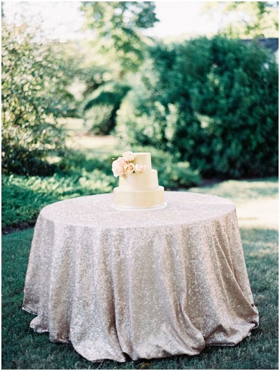Champagne Sequin Tablecloth by CandyCrushEvents on Etsy
