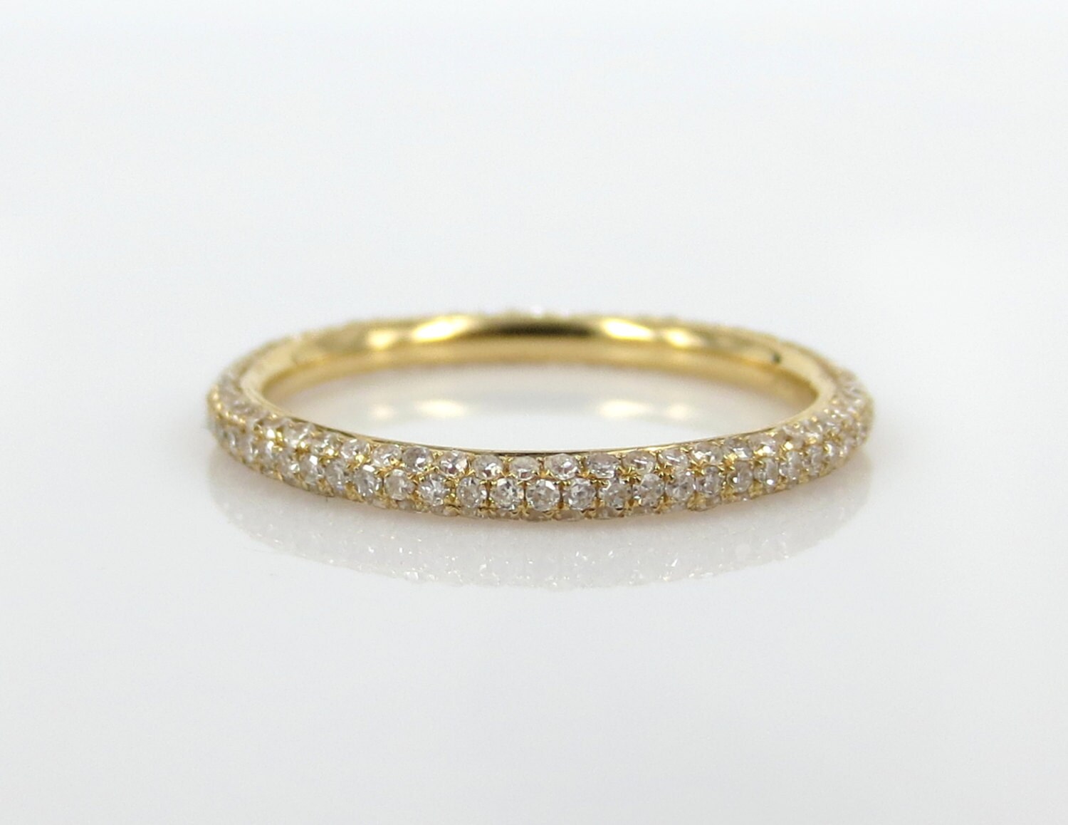 2mm Three Row Micro Pave Diamond Eternity Band by ZinaFineJewelry