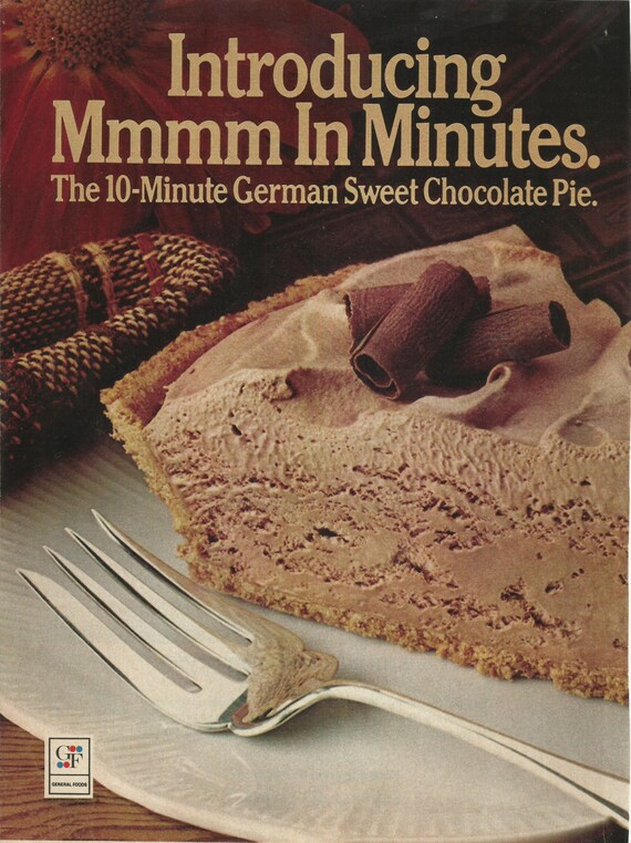 German Sweet Chocolate Cream Pie Recipe / Cool by VintageAdarama