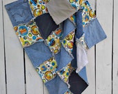 Denim Baby Boy Blanket Rag Quilt- Blue and Orange Baby Blanket- Baby Boy Blanket- Denim Rag Quilt- Baby Shower Gift Idea- 42"X 42"- Denim Baby Boy Blanket Rag Quilt- Blue and Orange Baby Blanket- Baby Boy Blanket- Denim Rag Quilt- Baby Shower Gift Idea- 42"X 42"-