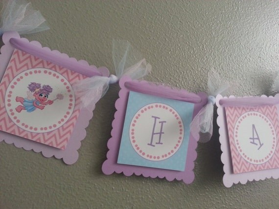 Items similar to Happy Birthday Abby Cadabby Banner • Seasme Street ...