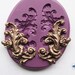 Right and Left Flower and Leaf Flourish Mold/Mould -Art Nouveau Victorian Cake Decorating Mold - Silicone Molds - Polymer Clay Resin Fondant
