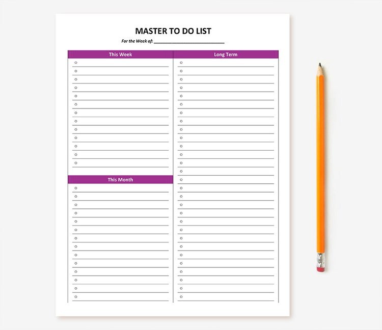 Printable Master To Do List by GraceByFaith on Etsy