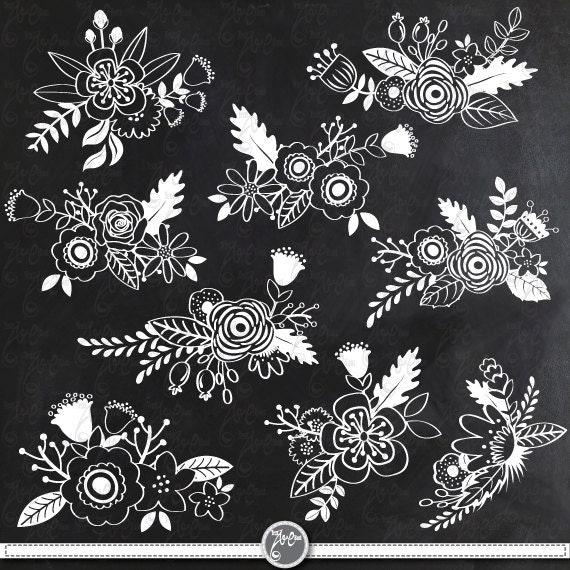 free chalkboard flower clipart - photo #15