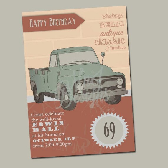 Vintage Truck Invitations 6