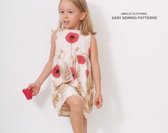 Poppy DRESS pattern - Vintage style - pdf sewing pattern for girls - 3 to 8 years