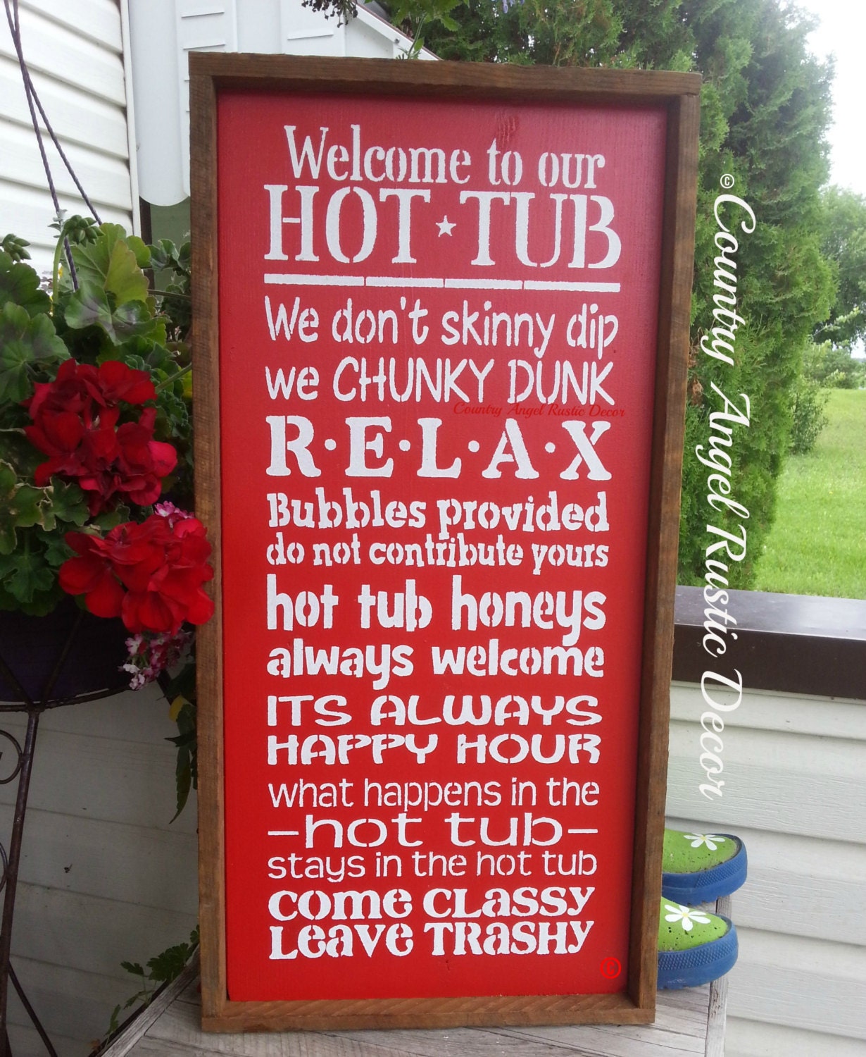 Hot Tub Rules Sign Outdoor sign Yard & Garden sign Deck