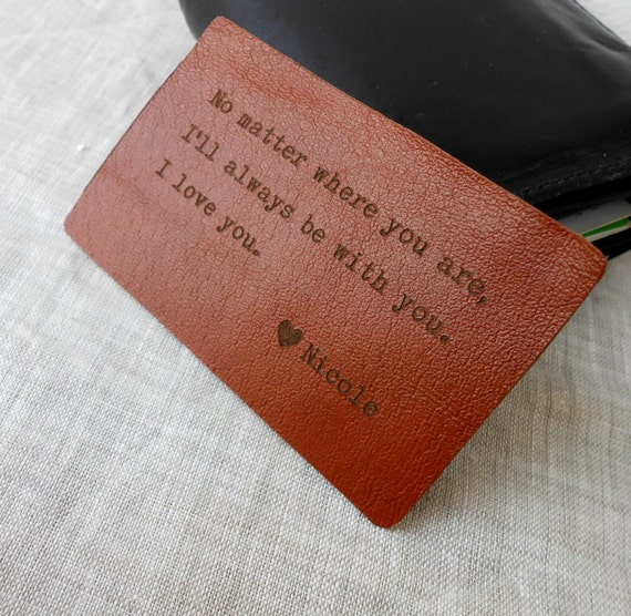 Leather Insert Card Custom Wallet Insert por CorkCountryCottage