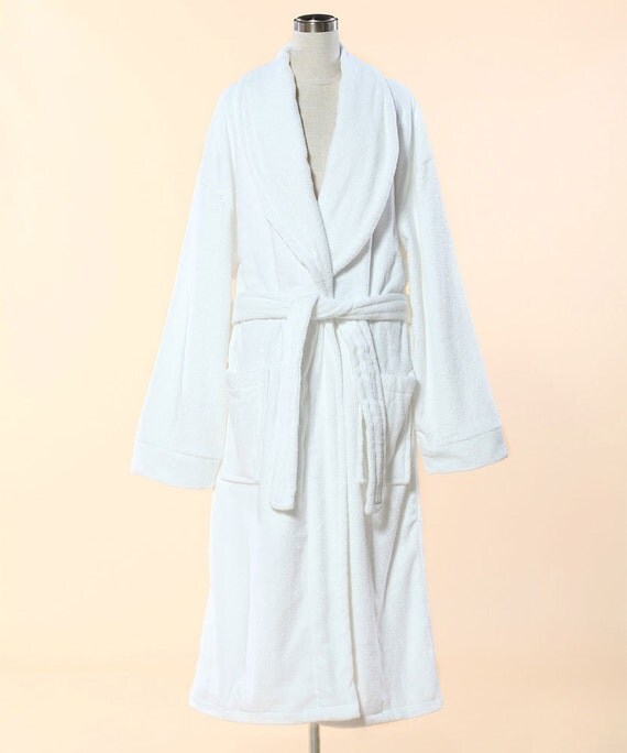 Extra Thick White Terry Bathrobe with Shawl Collar by RobePlus