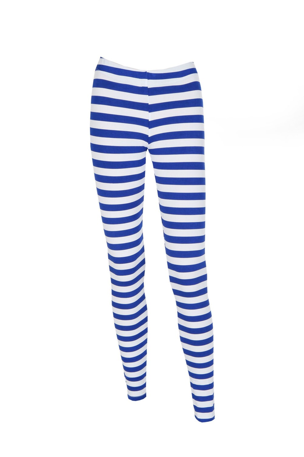 Women's leggings tights / Blue and White Striped by Dotstore