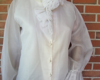 Popular items for ruffle collar blouse on Etsy