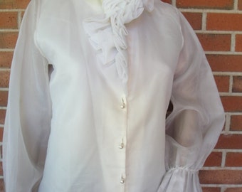 Popular items for ruffle collar blouse on Etsy