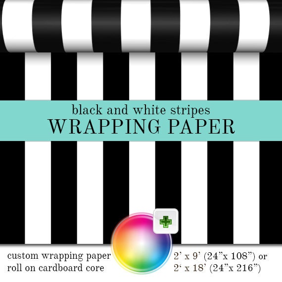 Gift Wrap Black And White Stripes Pattern Custom Wrapping