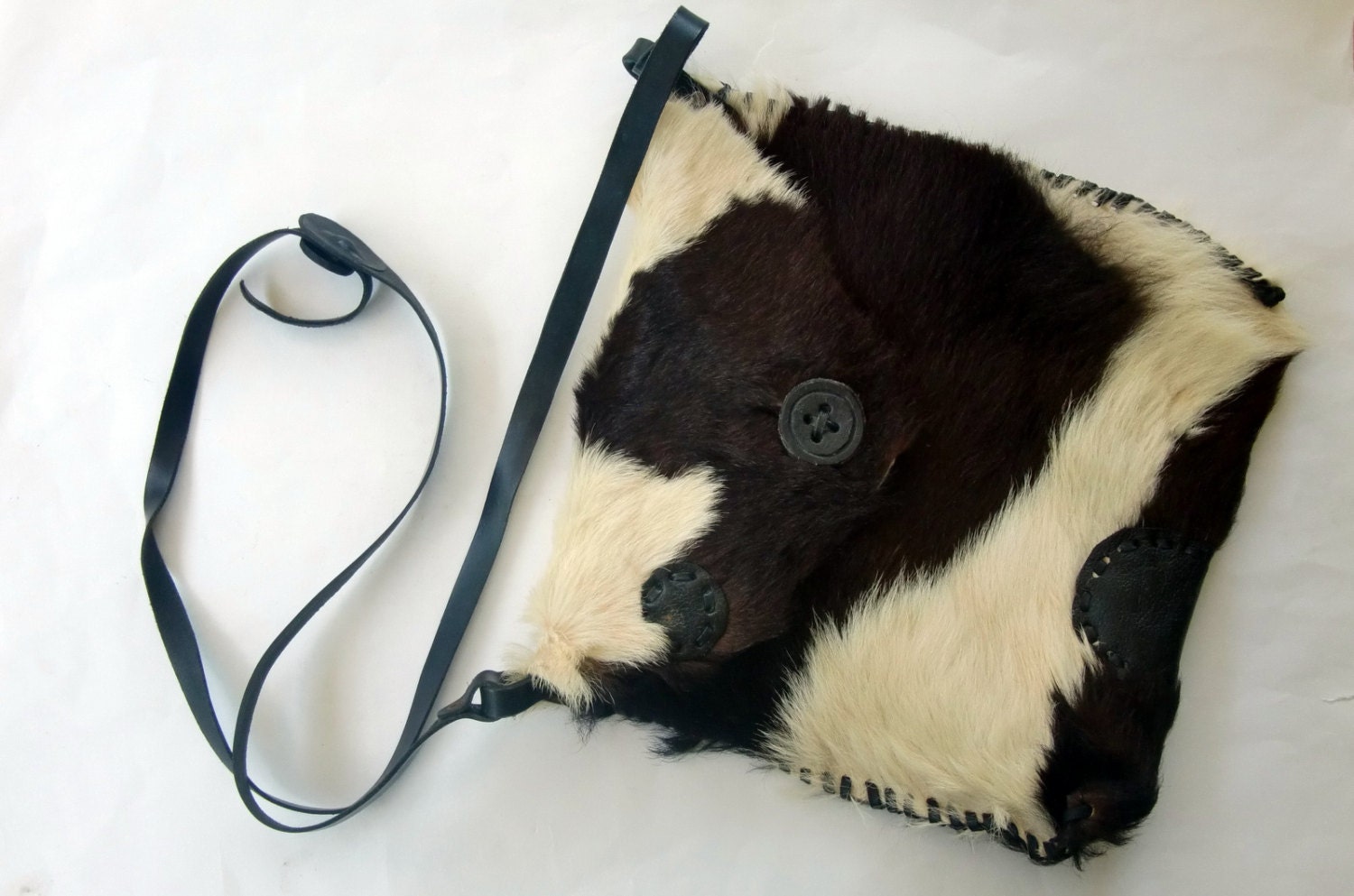 French Vintage Messenger Bag, Vintage Hair On Cow Hide Purse,Cow Hide ...