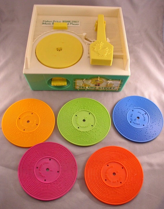 1984 Fisher Price Sesame Street Record Player Complete with