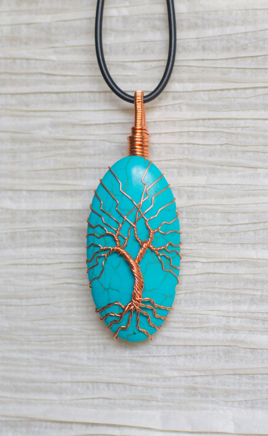 Tree of Life copper wire wrapped natural by RecycledBeautifully