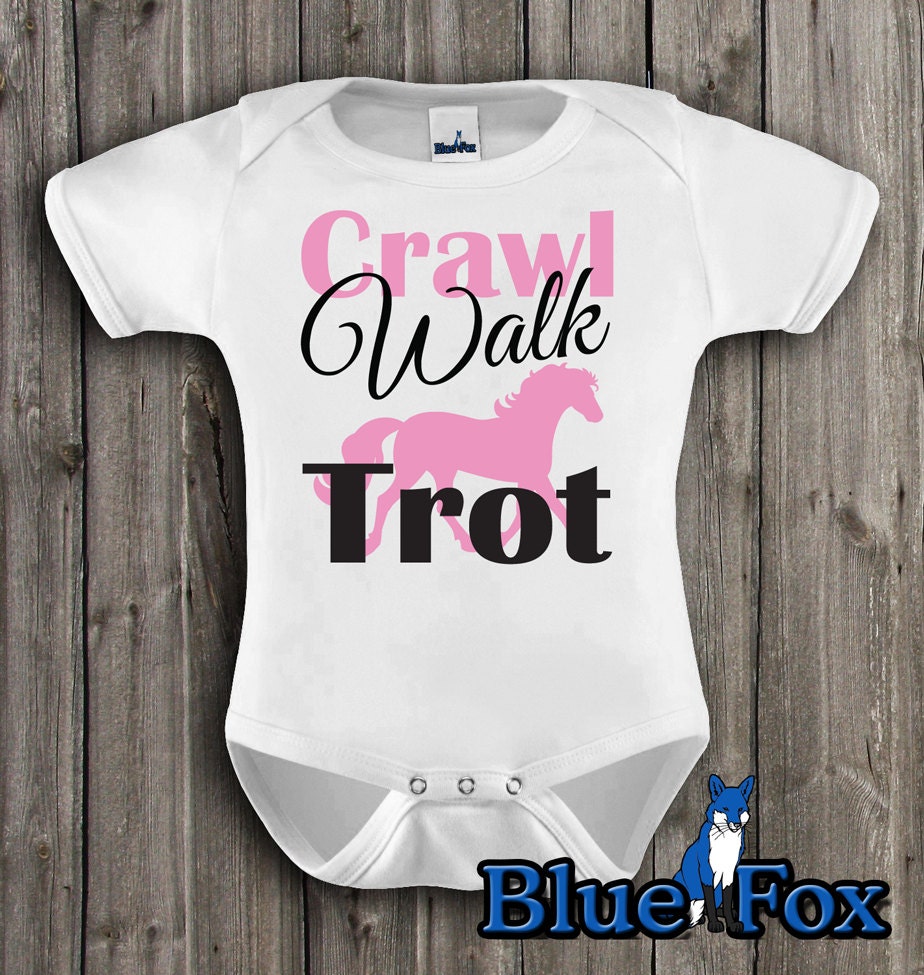 Horse baby clothingcute baby clothesCrawl Walk TrotBaby