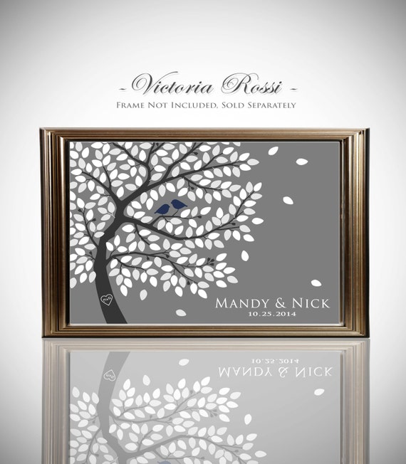 Guest Book Alternative // Unique Guest Book // Fits 100-250 Signatures // 20x30 Inches on Canvas or Print // Free Shipping by WeddingTreePrints