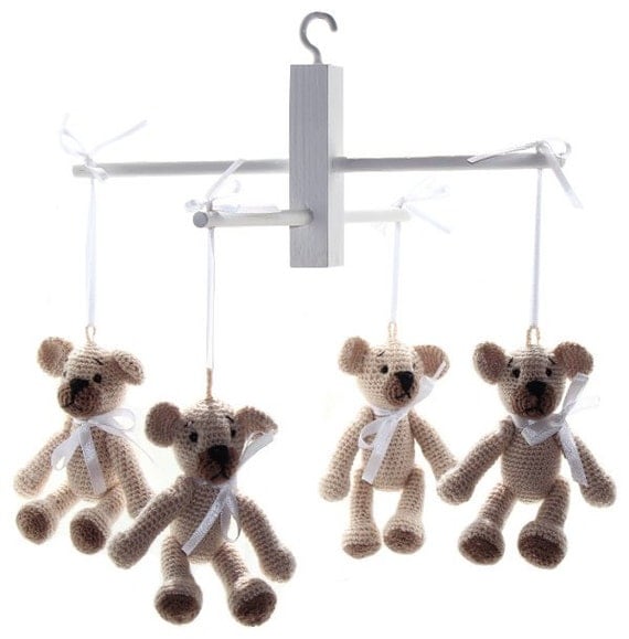 Brown and Beige Teddy Bear Mobile Crochet Teddy Bears