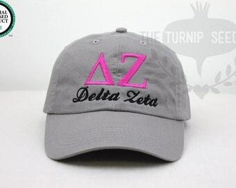 Delta Zeta Sorority Baseball Cap - Custom Color Hat and Embroidery.