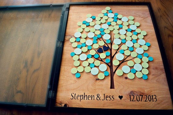 Alternative Wedding Guest Book -Tree Guestbook - Shadow Box - Any Size - Original Personalized Custom Guestbook by CForiginal