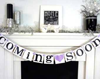 Coming Soon Banner / Baby Shower / Nursery Sign / Baby's Name / New Little One / Baby Shower Decor / Nursery Sign