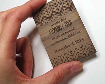 Save the Date Wedding Cards - Wedding Magnet Invite - Custom Wedding Tags - Wood Wedding Invitation