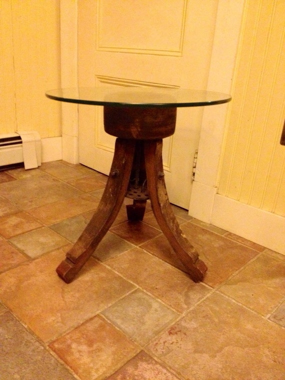 Industrial Factory Pulley Side table or coffee table