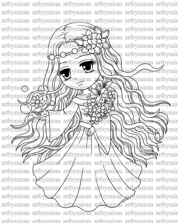 Digital Stamp-Blossom Breeze, Digi Stamp, Coloring page, Printable Line art for Card and Craft Supply