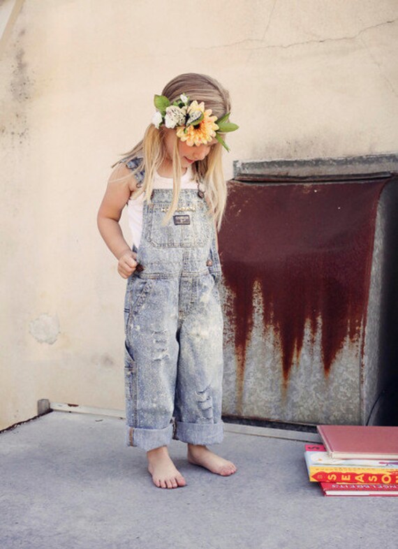 The Morningside Overalls - Bleached, Distressed, & Studded handmade overalls - baby overalls - toddler denim overalls - coveralls - baby