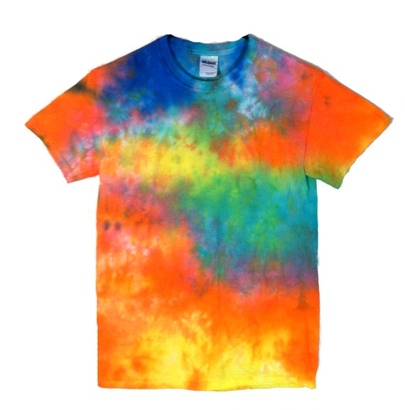 Tie Dye TShirt Orange Pink and Blue by RainbowEffectsTieDye