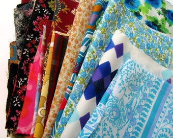 Fabric Scraps - Vintage and Reclaimed, patchworking, applique, DESTASH, fabric remnants