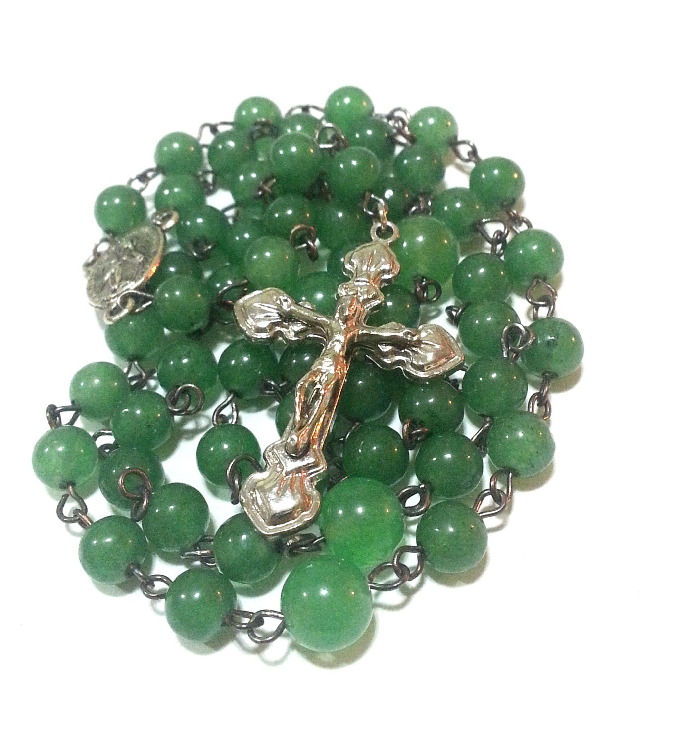 31 Green Aventurine Rosary Green Rosary by DCArtandPhotography