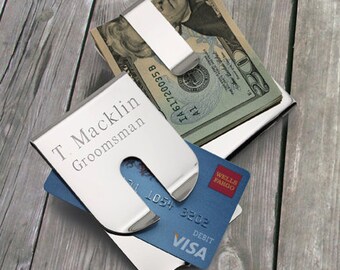 Polished Money Clip Card Holder - Monogrammed Money Clip - Personalized Money Clip - Personalized Wallet - Groomsmen Gifts - GC1058