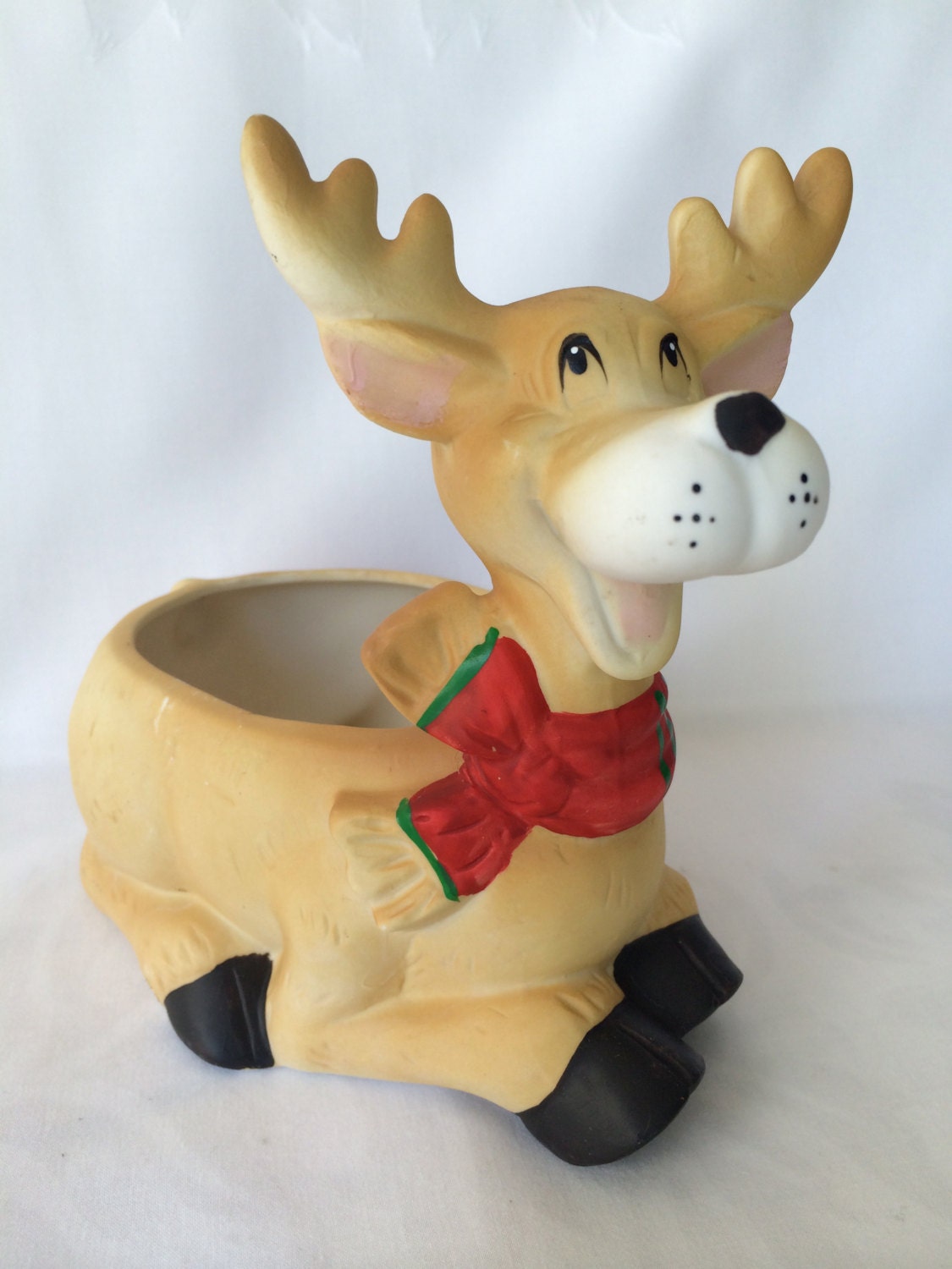 holiday planter vintage planter ceramic reindeer christmas holiday planter vintage planter ceramic reindeer christmas