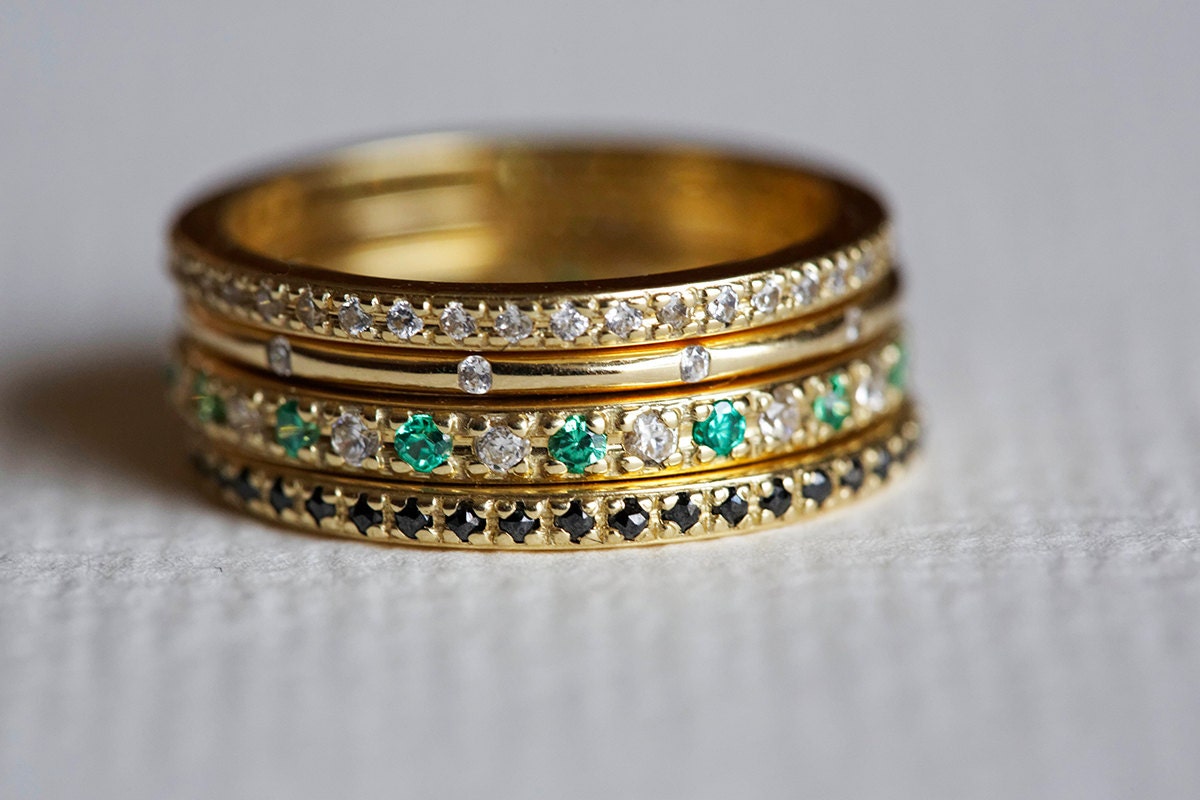 stackable diamond rings