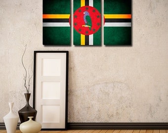 Dominica Flag Triptych (w/ Free Shipping!)