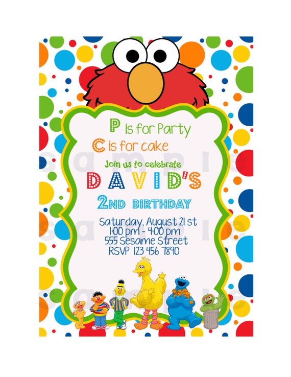 Party Invitations Sesame Street Blank Invitations